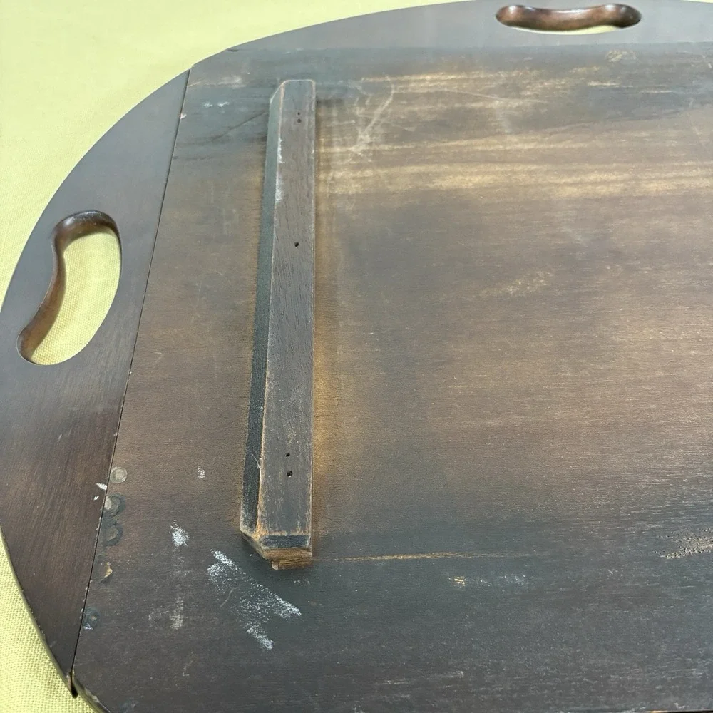 Vintage Mahogany Butlers Tray Folding Handles With Brass Hinges 70s - Tray Only